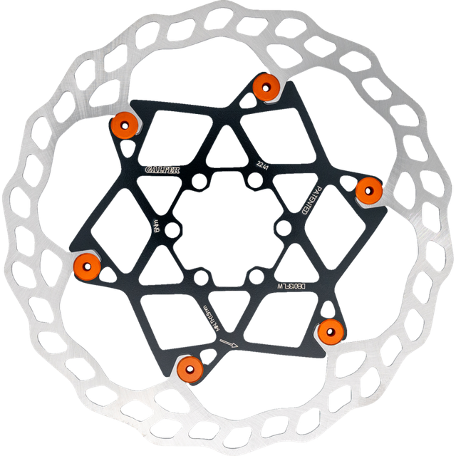 GALFER 180MM ,2MM BICYCLE FLOATING ROTOR W/ORANGE BUTTONS DB013FLWO