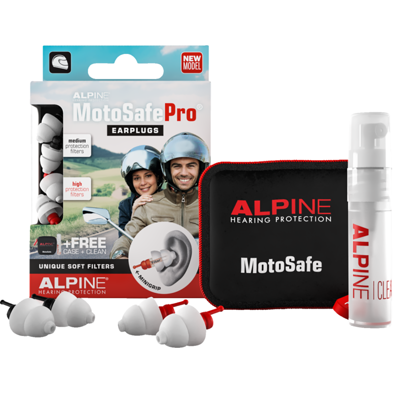 ALPINE HEARING PROTECTION EARPLUGS MOTOSAFE PRO MINIGRIP 111.23.112