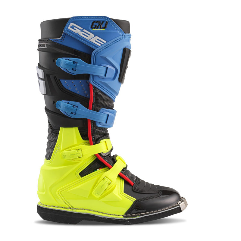 GAERNE GX-J JUNIOR MX BOOTS - BLACK/BLUE/YELLOW FLUO (37 2169-013-37