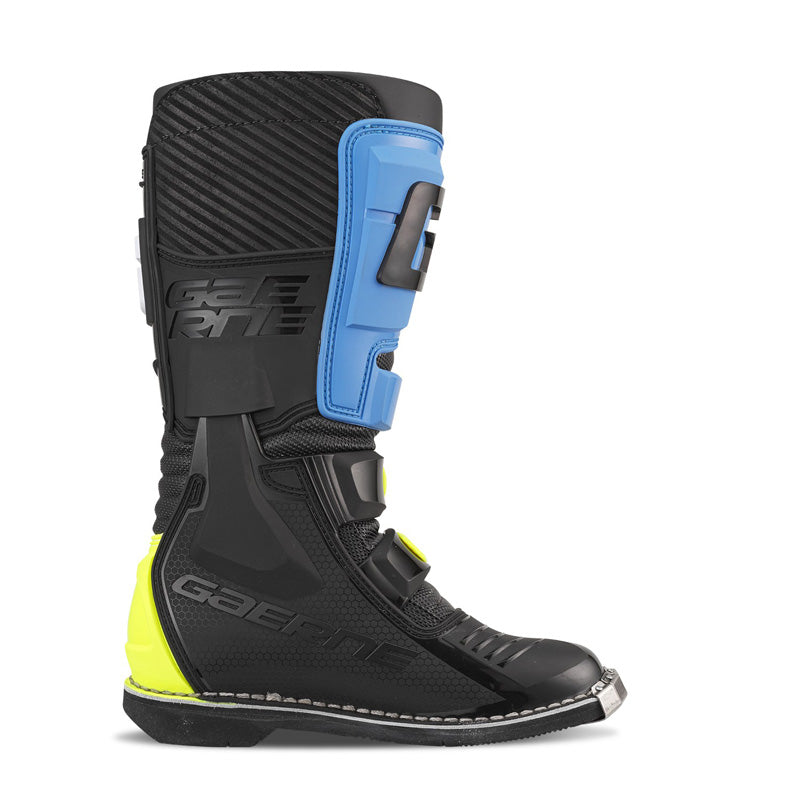 GAERNE GX-J JUNIOR MX BOOTS - BLACK/BLUE/YELLOW FLUO (37 2169-013-37