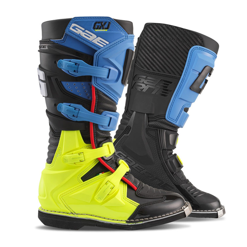 GAERNE GX-J JUNIOR MX BOOTS - BLACK/BLUE/YELLOW FLUO (37 2169-013-37