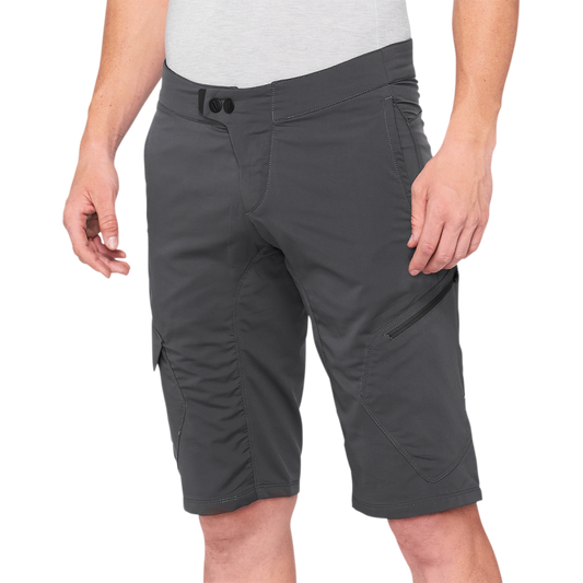100% RIDECAMP SHORTS CHARCOAL 30 40029-00008