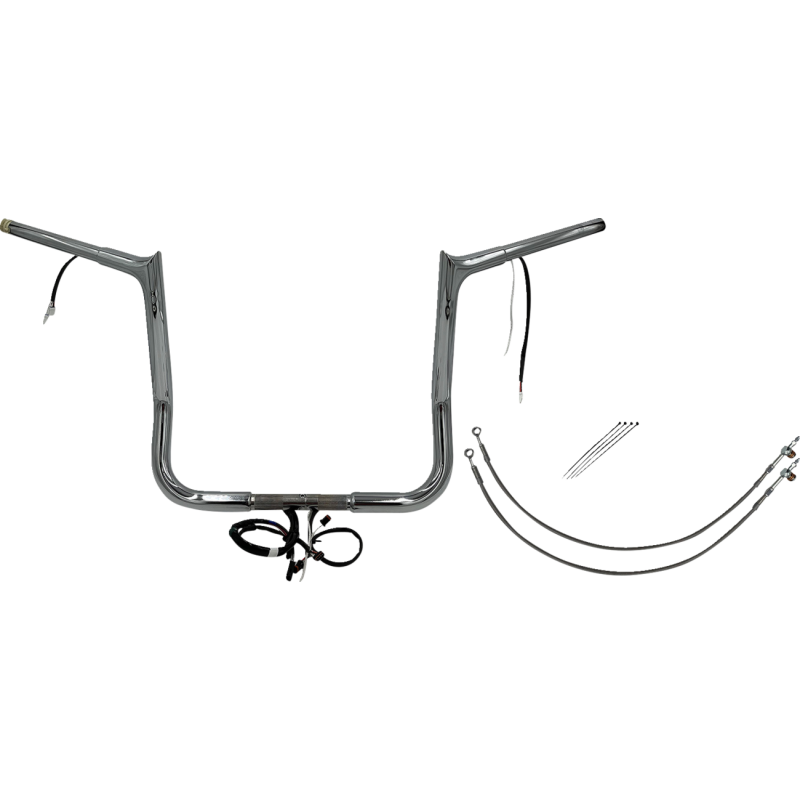 FAT BAGGERS INC HANDLEBAR KIT - POINTED TOP - 14" - CHROME 901214