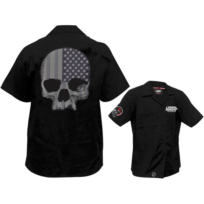 LETHAL THREAT SHIRT USA SKULL BLK XL FE50169XL
