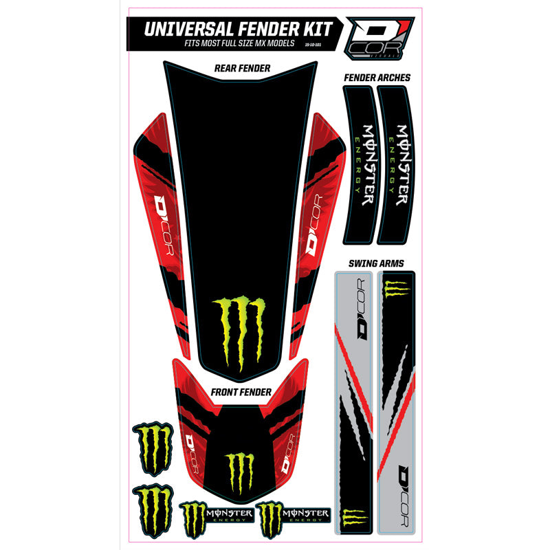 D'COR VISUALS UNIVERSAL FENDER TRIM KIT RED MONSTER 15-10-101