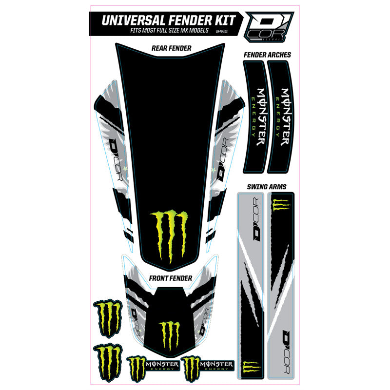 D'COR VISUALS UNIVERSAL FENDER TRIM KIT WHITE MONSTER 15-70-101