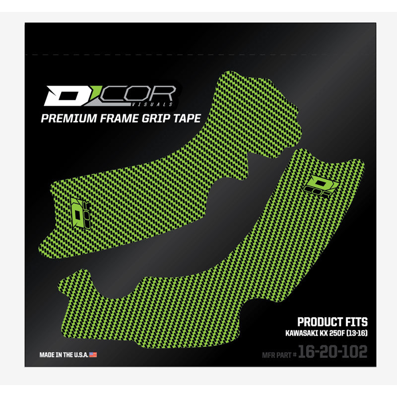 D'COR VISUALS FRAME GRIP TAPE GRN/BLK KAW KX250F 13-16 16-20-102