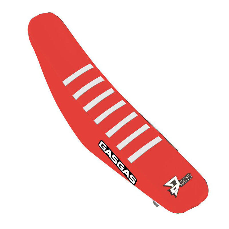 D'COR VISUALS SEAT COVER RED W/ WHITE GASGAS MC 125-450(21-23) 30-65-002