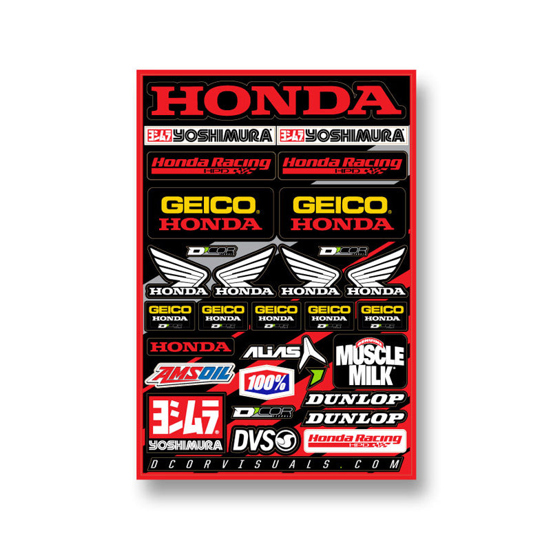 D'COR VISUALS DECAL SHEET 12MM GEICO HONDA 40-10-114