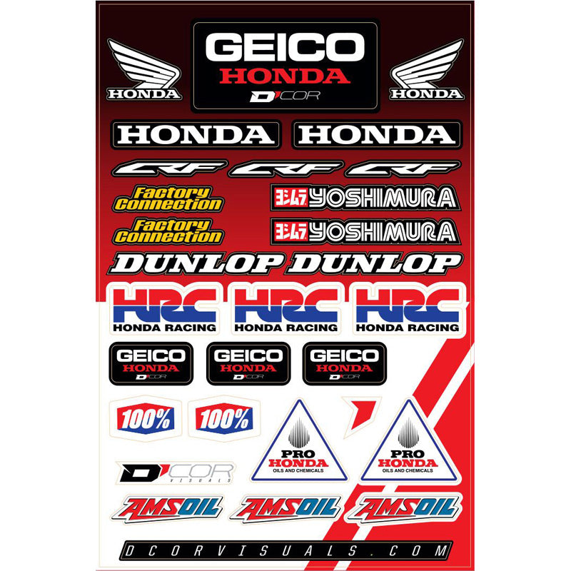 D'COR VISUALS DECAL SHEET 12MIL GEICO HONDA HRC 40-10-115