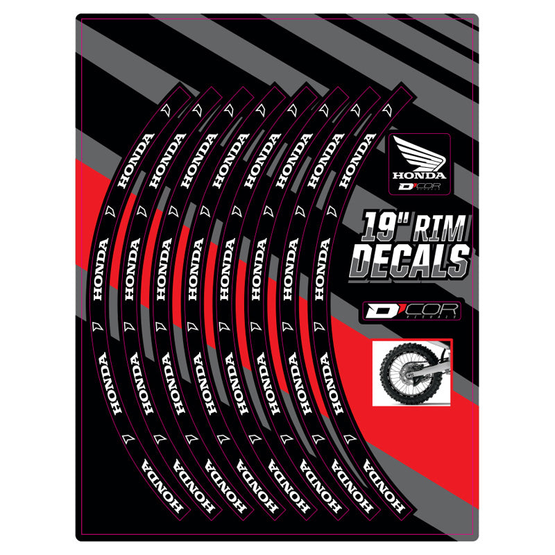 D'COR VISUALS RIM DECALS 19 REAR HONDA LOGOS 40-80-119