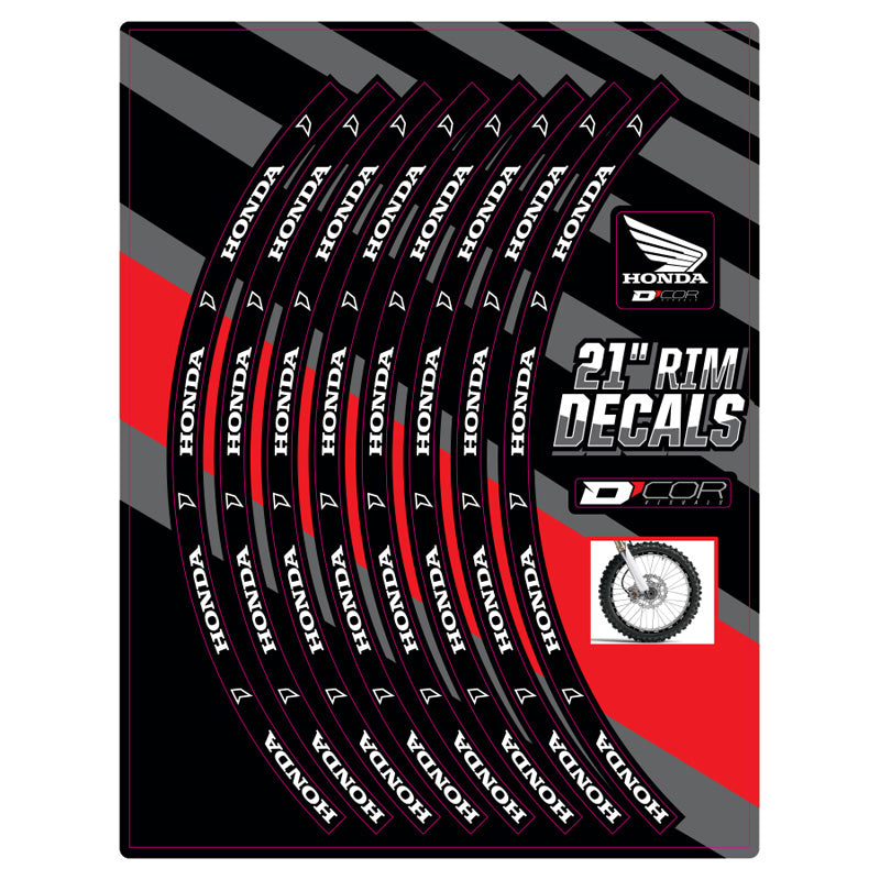 D'COR VISUALS RIM DECALS 21 FRONT HONDA LOGOS 40-80-200