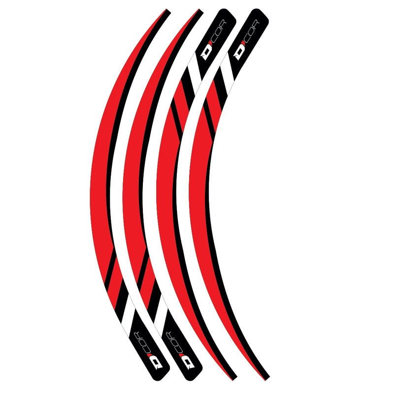 D'COR VISUALS RIM DECALS RED 4 PC SET 40-80-216