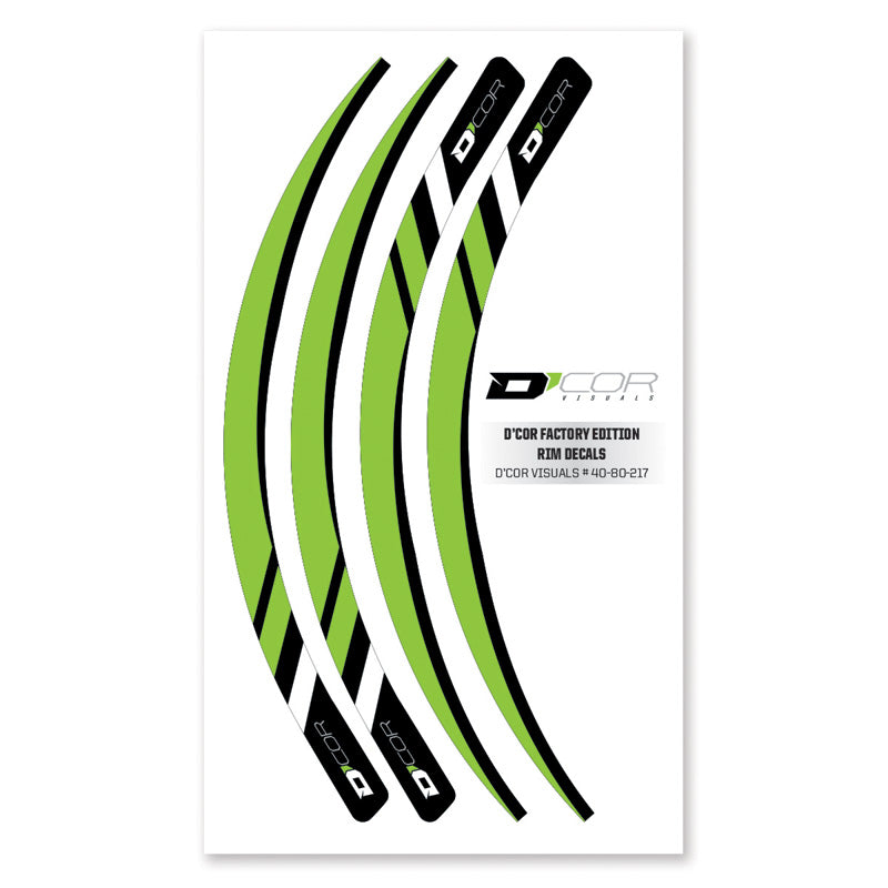 D'COR VISUALS RIM DECALS GREEN 4 PC SET 40-80-217