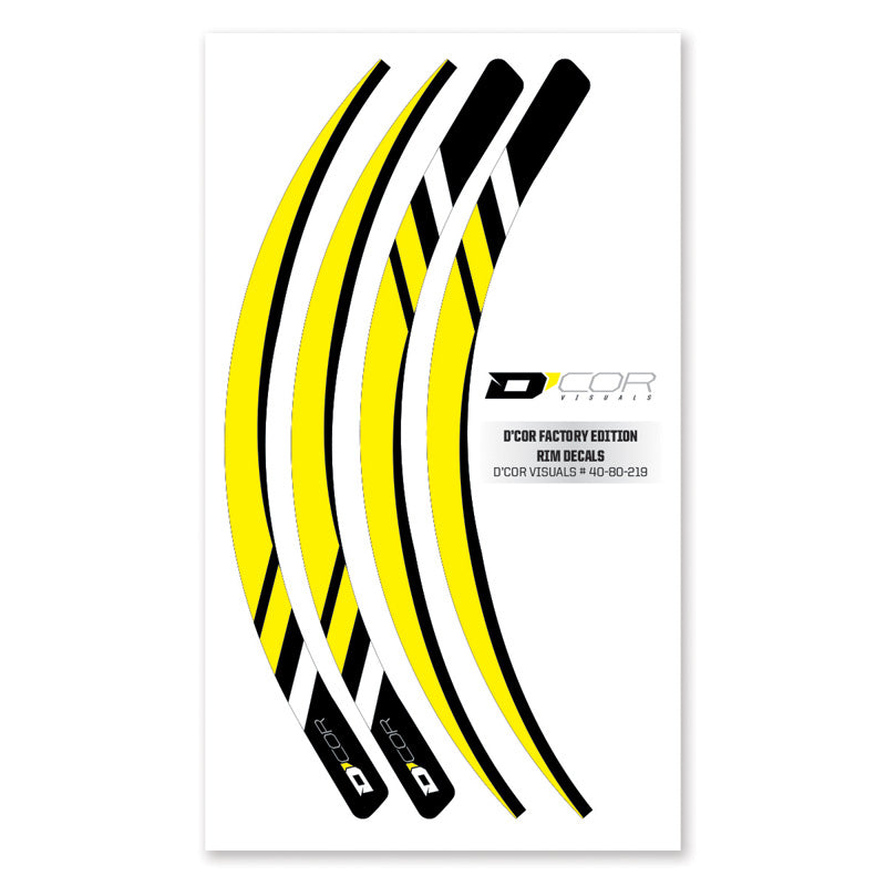 D'COR VISUALS RIM DECALS YELLOW 4 PC SET 40-80-219
