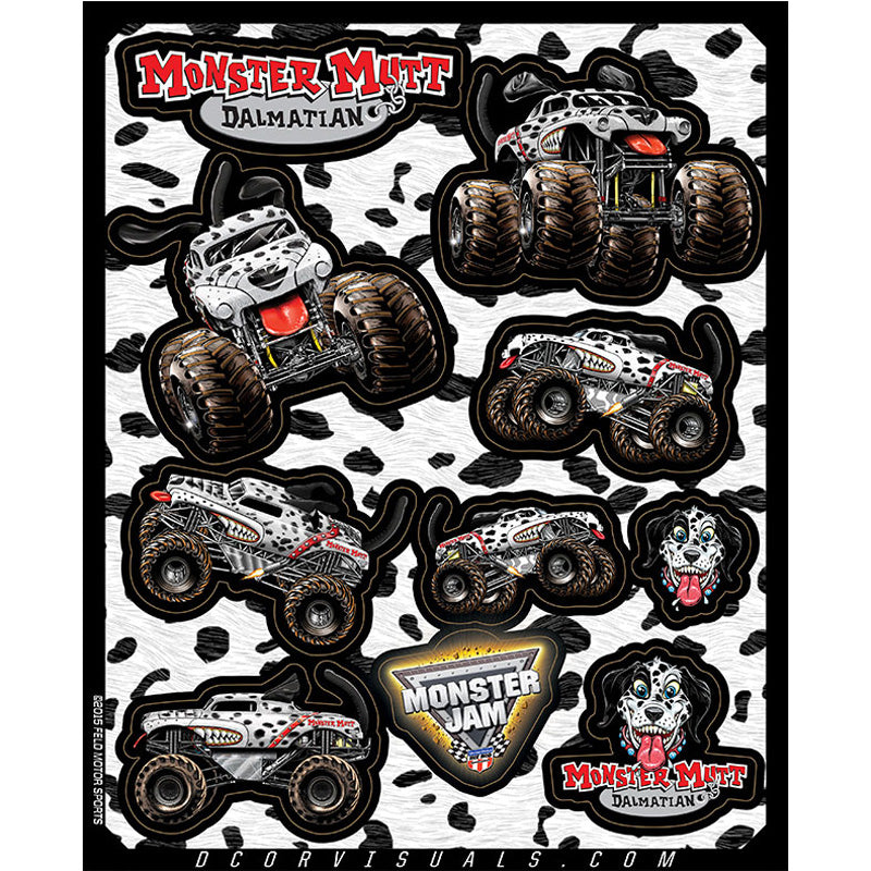 D'COR VISUALS DECAL SHEET 4MM 10X12 MONS. JAM MONS. MUTT DAL 40-90-205