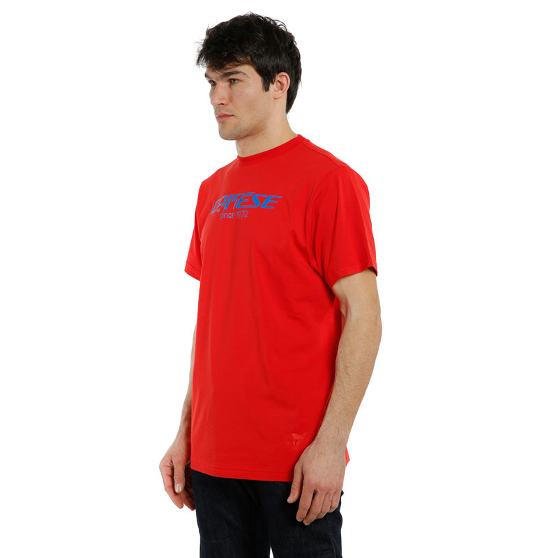 DAINESE PADDOCK LONG T-SHIRT LAVA-RED/SKY-DIVER 1896808-72F-S