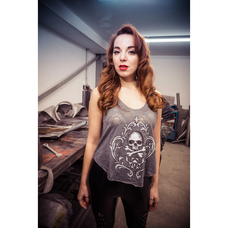 LETHAL THREAT TANK WM SKULLXBON GY 2X LA20466XXL