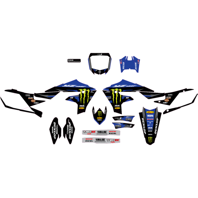D'COR VISUALS CMPLT KIT 23.5/24 MONSTER STAR YAM - YZ 450 (18-22) WHT BG 20-50-604