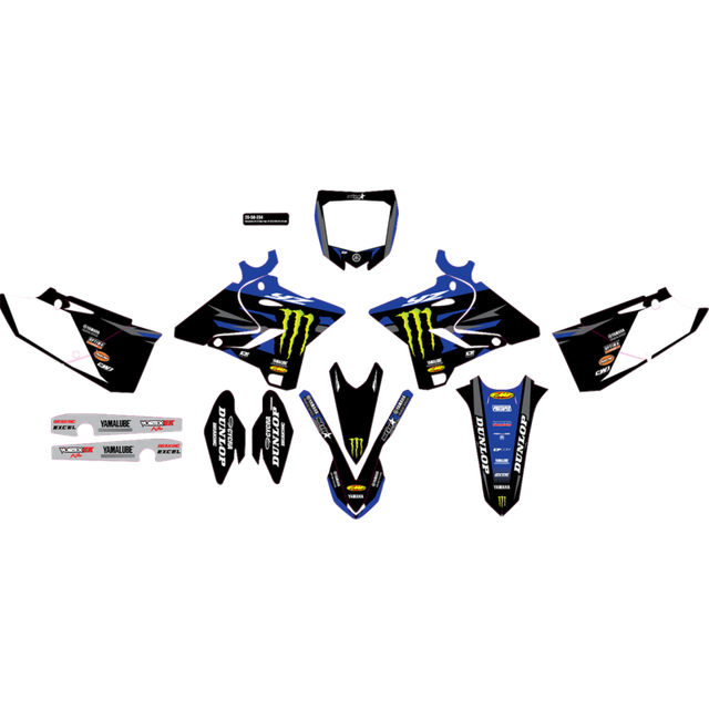 D'COR VISUALS CMPLT KIT 23.5/24 MONSTER STAR YAM -YZ 125/250(15-21) WHT BG 20-50-234