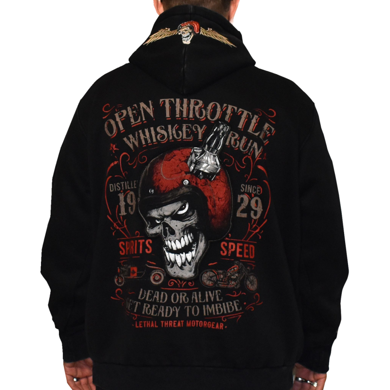 LETHAL THREAT HOODY ZIP OPNTHRTL BK XL HD84074XL