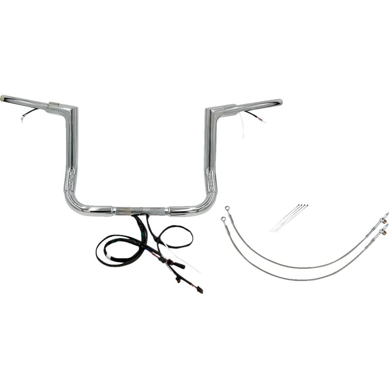 FAT BAGGERS INC HANDLEBAR KIT - FLAT TOP - 12" - CHROME 601212
