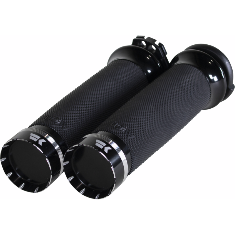 KHROME WERKS GRIPS - TRACER - CUSTOM CONTOUR - CABLE - BLACK 500200