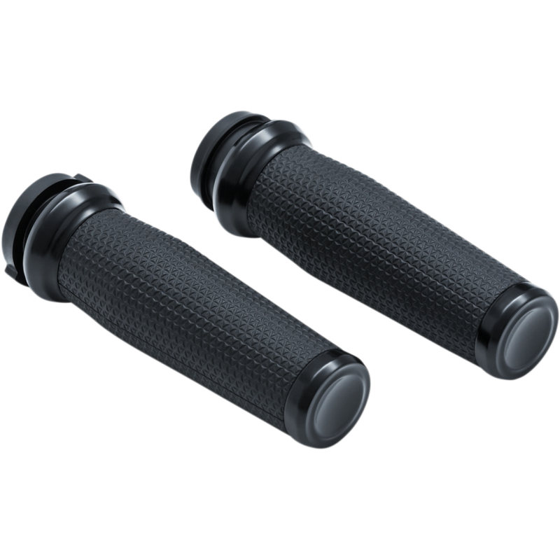 KURYAKYN THRESHER GRIPS FOR ELECTRONIC THROTTLE, ST/BLK PN 5943 KUR5943
