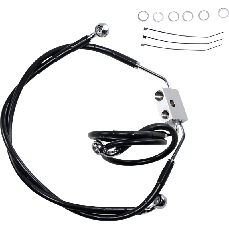 DRAG SPECIALTIES 12-17 FXDF FRT BLK +4 BRK LINE W/ABS 612137-4BLK