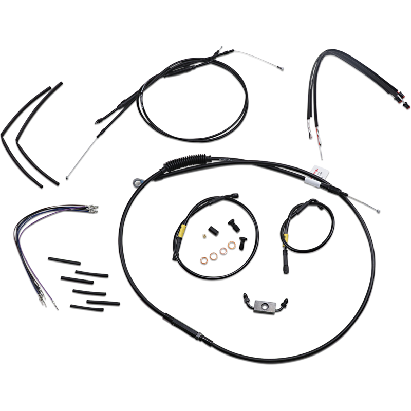 BURLY BRAND CABLE KIT - JAIL BAR - 14" HANDLEBARS - BLACK VINYL B30-1211