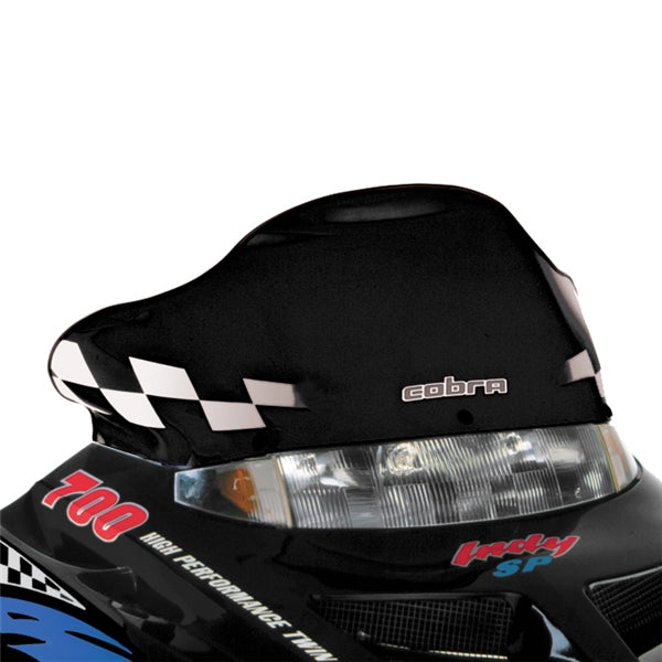 POWERMADD WINDSHIELD LOW 10" BK W/WH CHECK POL 11220