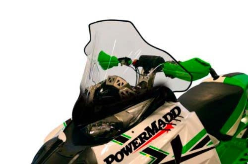 POWERMADD WINDSHIELD MID 17" CLR W/BK GRAP A/C 12030