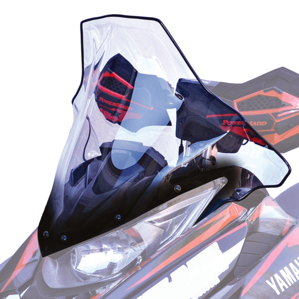 POWERMADD WINDSHIELD LOW 19" CLR W/BK GRAP YAM 14540