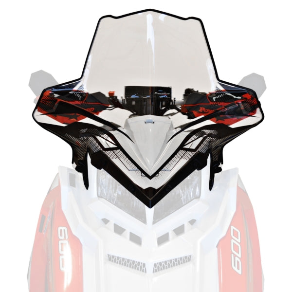 POWERMADD WINDSHIELD POL TALL 20.5"CLEAR W/BK GRAP 11640