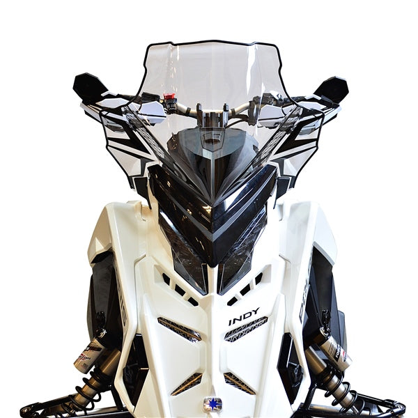 POWERMADD WINDSHIELD MID 18" CLR W/BK GRAP POL 14630