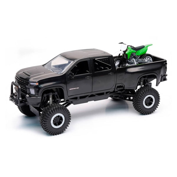 NEW RAY TOYS SCARE MODEL PICK UP W/DIRT BIKE SS-37596