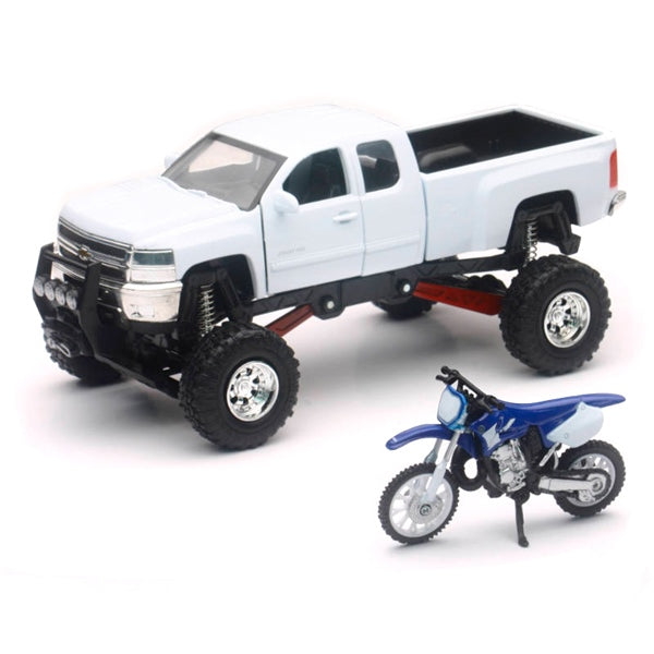 NEW RAY TOYS SCARE MODEL PICK UP W/DIRT BIKE YAM SS-54416