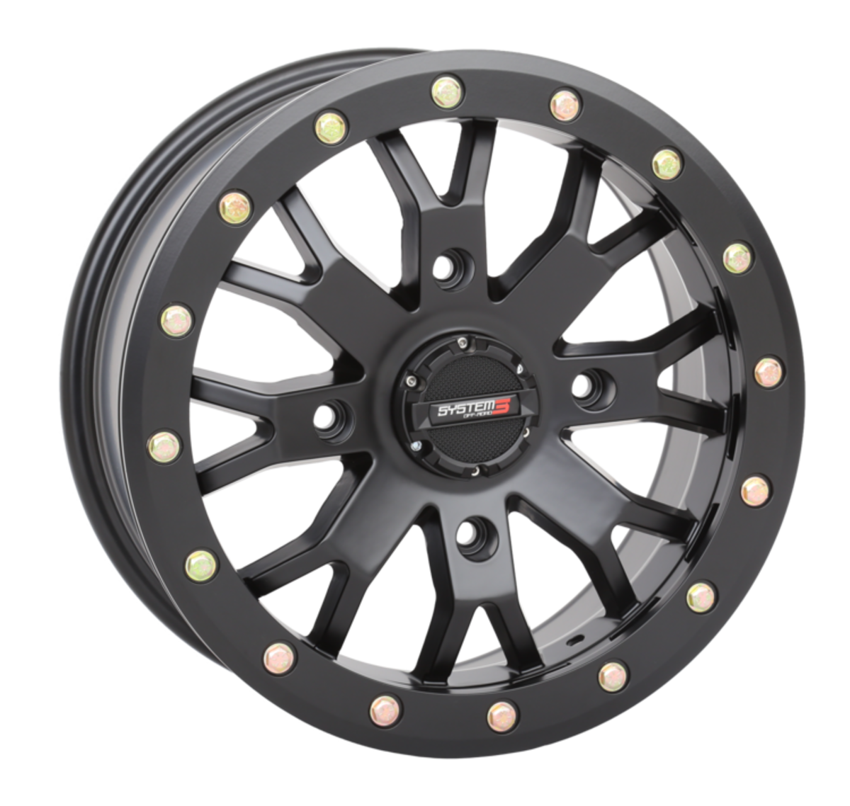 SYSTEM 3 14X7 4/156 4+3 (+15MM) SB4 MATTE BLACK 14S3-3157