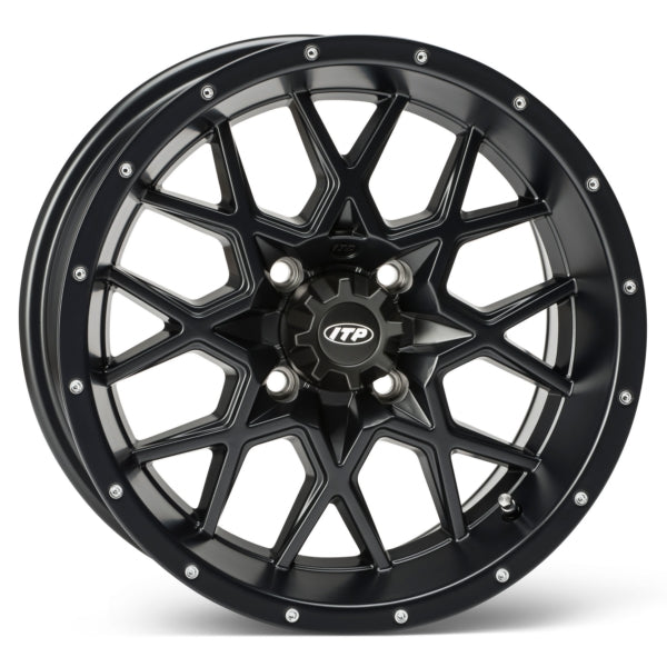 ITP 16X7 4/137 5+2 HURRICANE BK MAT WHEEL 1621965017B