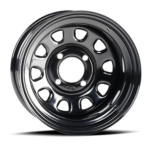 ITP 14X7 4/110 2+5 DELTA BK STEEL WHEEL ITP 1425544014B