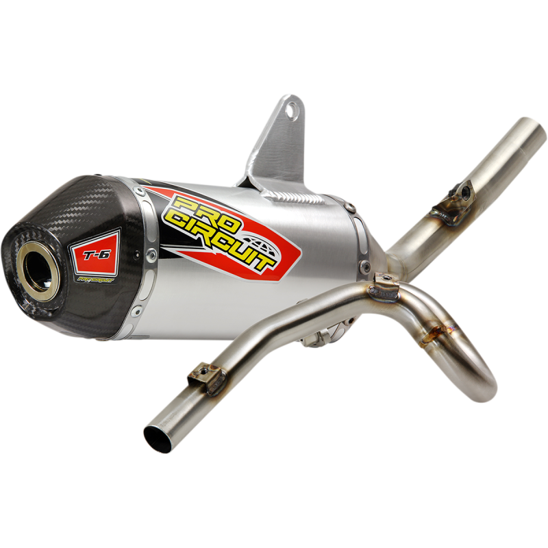 PRO CIRCUIT 08-25 KLX140 EXHAUST T-6 SS W/CF END CAP 0122014F