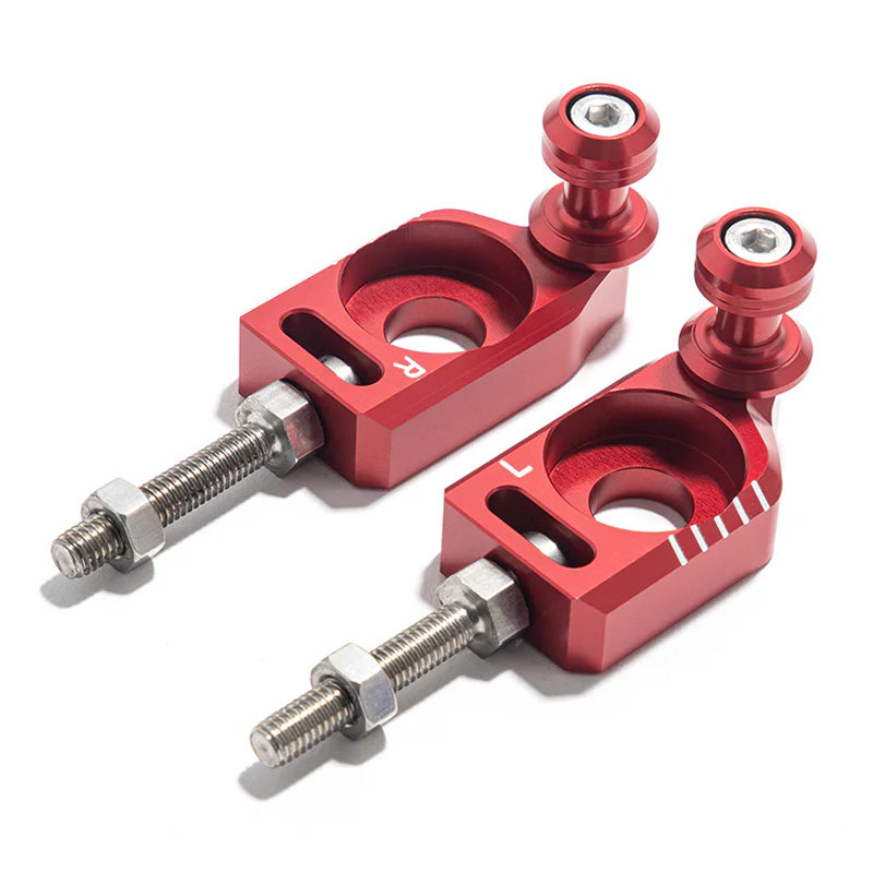 TOXIC CHAIN ADJUSTER AXLE BLOCK W SPOOL SUR-RON LBX RED 2166435