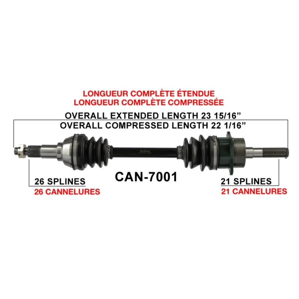 TRAKMOTIVE AXLE COMPL C-AM TRAKMOTIVE CAN-7001