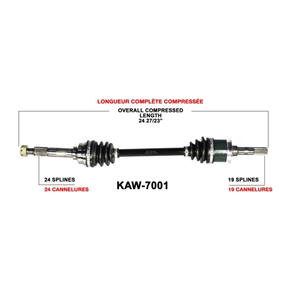 TRAKMOTIVE AXLE COMPL KAWA TRAKMOTIVE KAW-7001