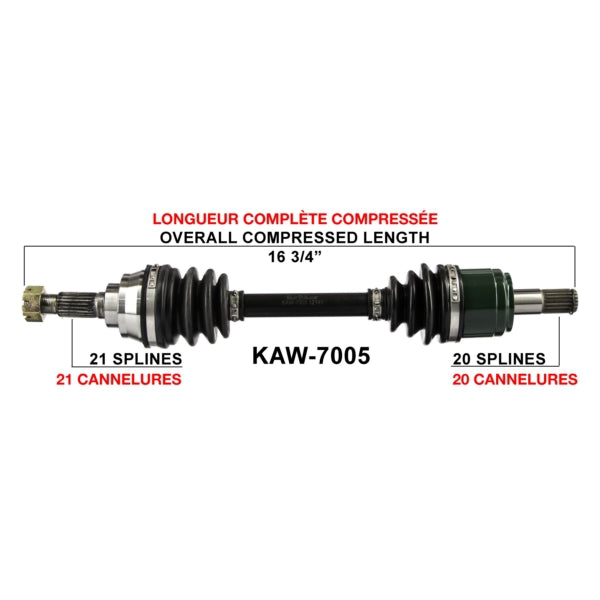 TRAKMOTIVE AXLE COMPL KAWA TRAKMOTIVE KAW-7005