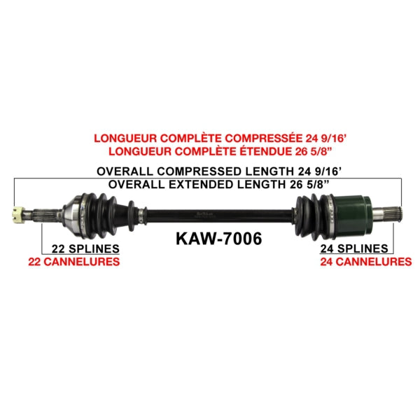 TRAKMOTIVE AXLE COMPL KAWA TRAKMOTIVE KAW-7006
