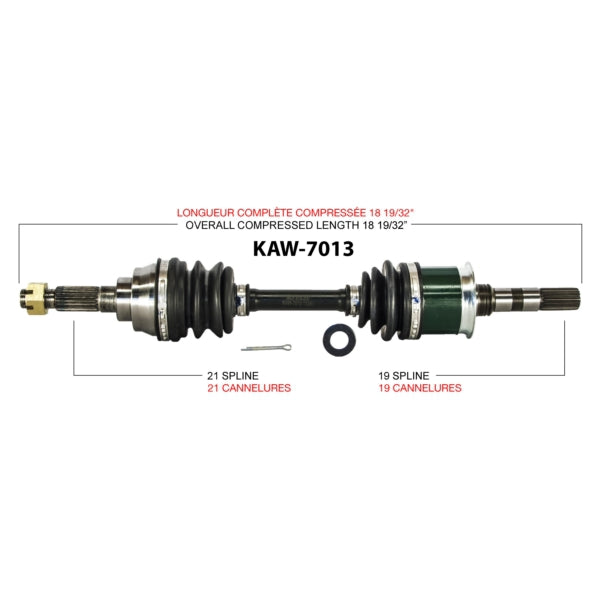 TRAKMOTIVE AXLE COMPL KAWA TRAKMOTIVE KAW-7013