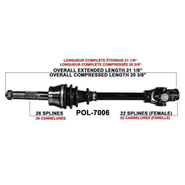 TRAKMOTIVE AXLE COMPL POL TRAKMOTIVE POL-7006