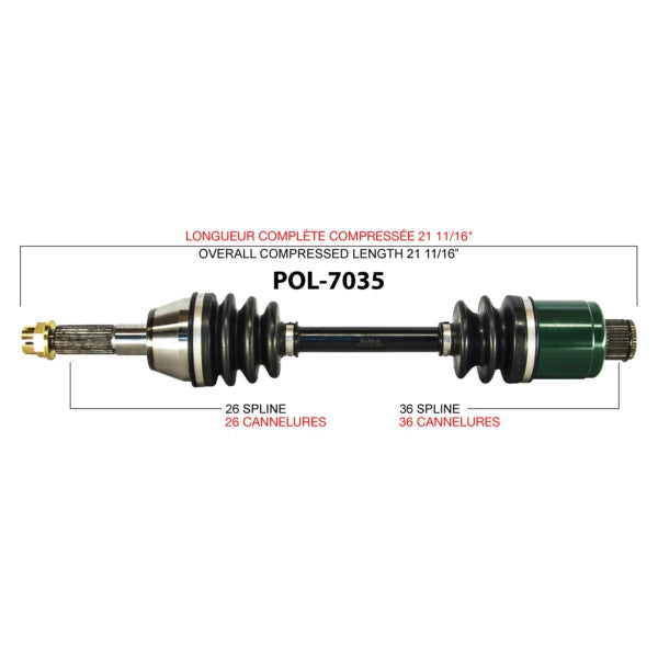 TRAKMOTIVE AXLE COMPL POL TRAKMOTIVE POL-7035