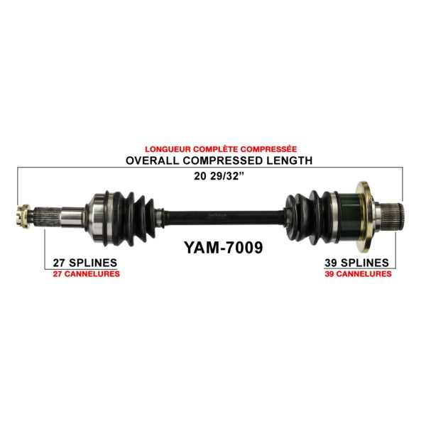 TRAKMOTIVE AXLE COMPL YAM TRAKMOTIVE YAM-7009